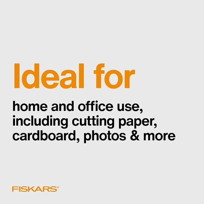 Fiskars 8" SoftGrip Everyday All Purpose Scissors, Office & Crafts, Grey | For Paper, Cardboard & Photos, Precision Stainless Steel Blades, Ergonomic SoftGrip Handles for Comfort & Control - Image 6