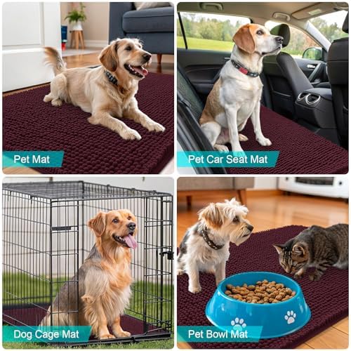 OLANLY Dog Door Mat for Muddy Paws 32x20, Super Absorbent Chenille Mud Mat - Image 7