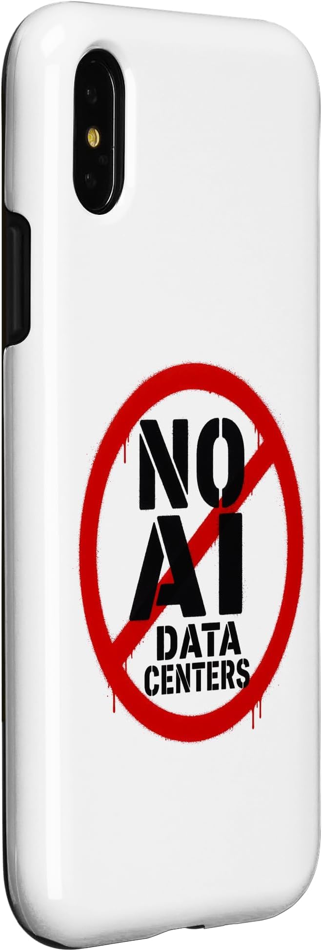 No AI Data Centers – Simple Minimal Spray Paint Style Text Case for iPhone X/XS - Image 3