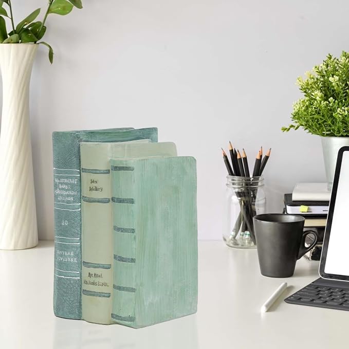 Guichifun Decorative Books Living Room Décor - Resin Sage Green Faux Books Fake Modern Home Decoration for Bookshelf Coffee Table Décor 5.5 x 4.5 x 7.5 Inch - Image 6