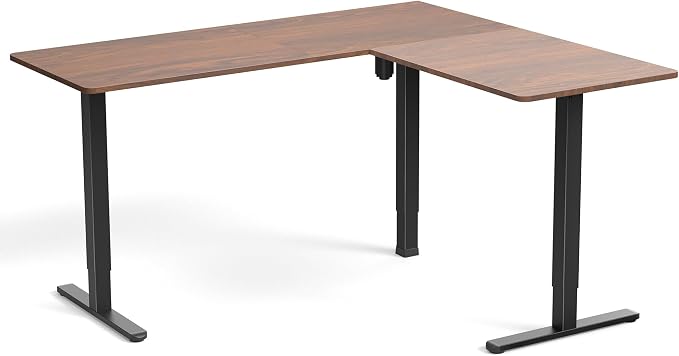 VIVO Dark Walnut 63 x 55 in Corner Standing Desk, DESK-E3CTD | Electric, Reversible L-Shaped Table, Sit Stand, Height Adjustable, Memory Controller, Office Furniture Sets, Black Frame - Image 9