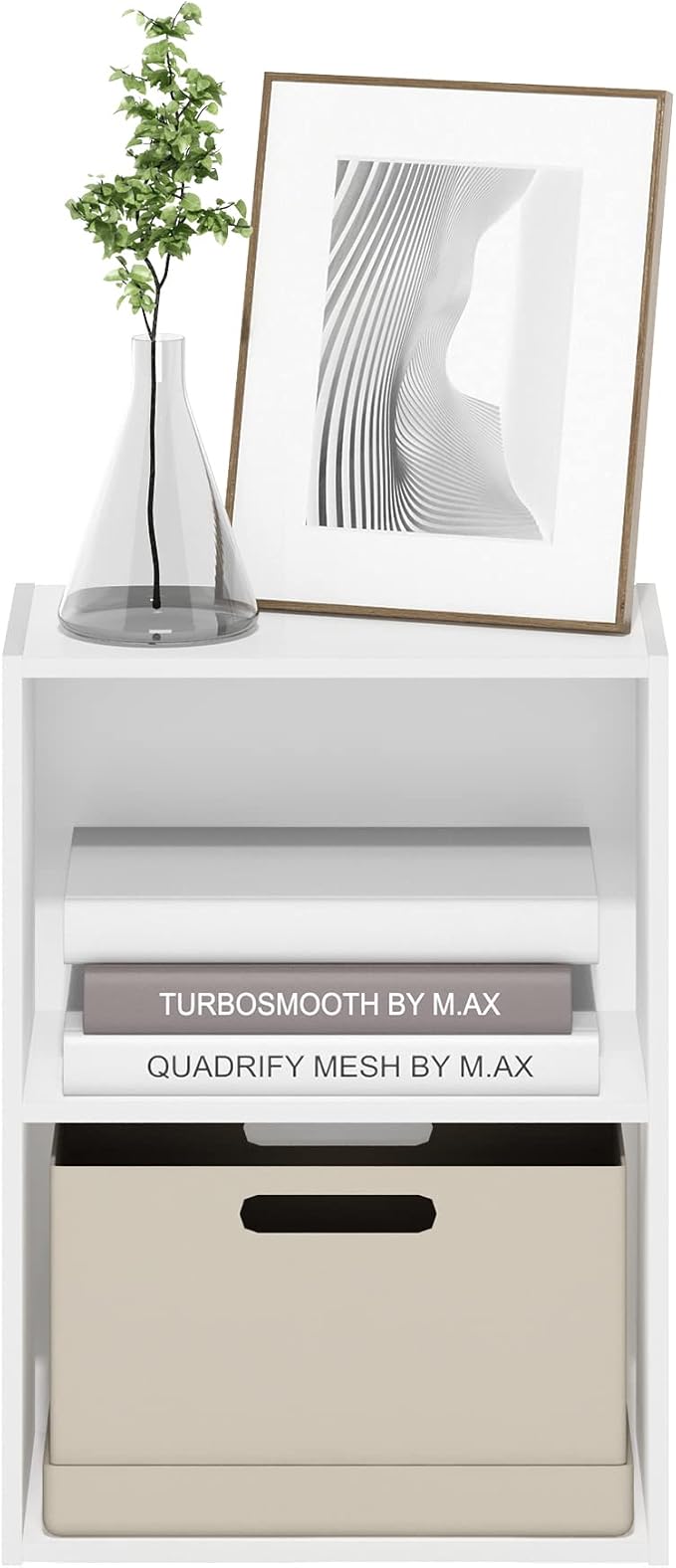 Furinno Luder Bookcase / Book / Storage, 2-Tier, White - Image 6