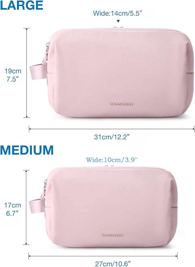 BAGSMART Toiletry Bag for Men, Travel Toiletry Organizer Dopp Kit Water-resistant Shaving Bag for Toiletries Accessories, Door Room Essentials,Beige-medium - Image 6