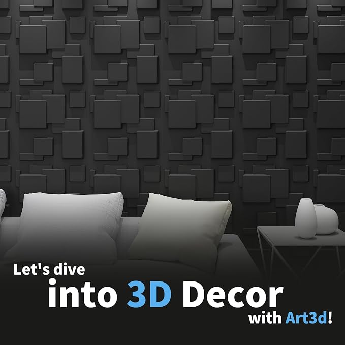 Art3d 19.7" x 19.7" (Pack of 12) Wall Panel City, Black - Image 7