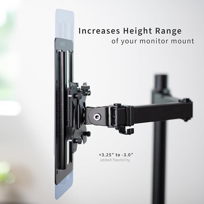 VIVO Height Adjustable VESA Adapter Stand for Individual Monitors up to 27 Inches Black - Image 9