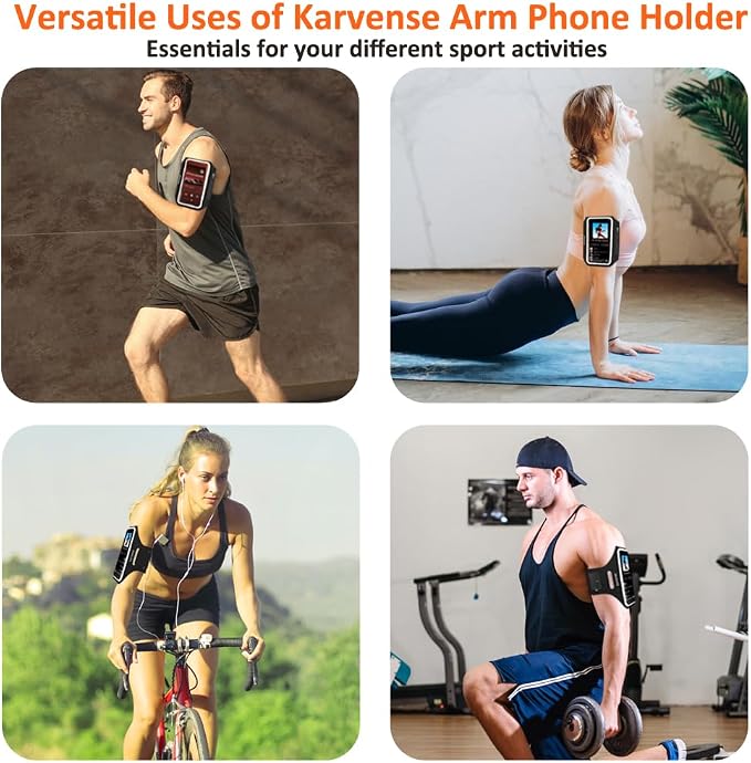 Phone Holder for Running w/Earphone Bag, Karvense Phone Arm Bands for Running&Gym& &Workout&Jogging, Cell Phone Armband for iPhone 17 Pro/17/16 Pro/16/15/15 Pro/14, Samsung Galaxy, etc-6.3'' - Image 3