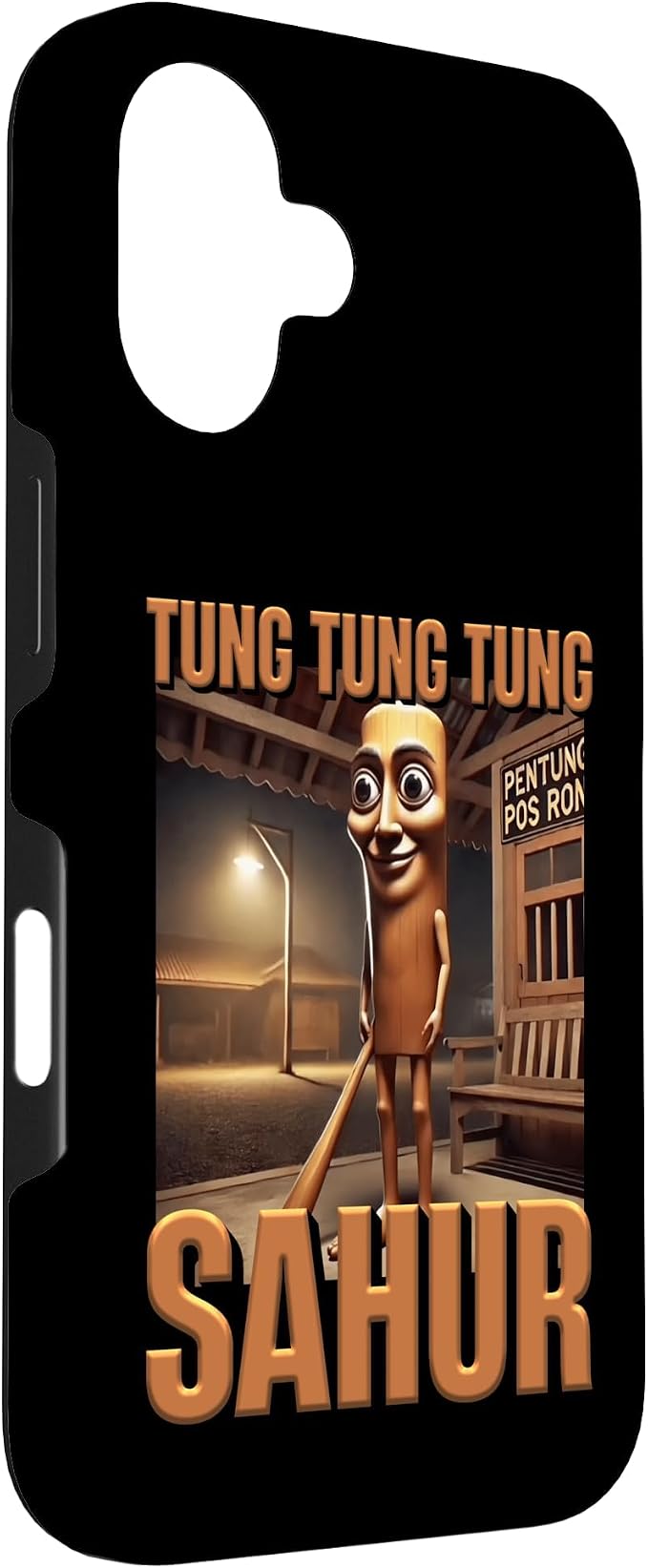 Internet Hilarious Meme AI Character Tung Tung Tung Sahur Case for iPhone 16 - Image 3