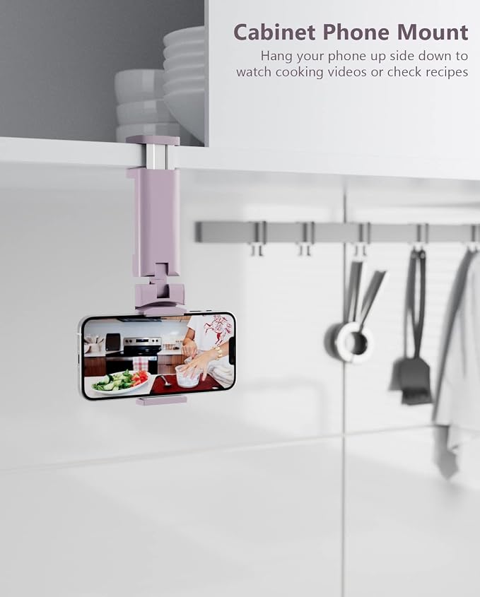 MiiKARE Travel Essentials Airplane Phone Holder, Universal Handsfree Phone Mount for Flying with 360 Degree Rotation, Travel Must Haves Phone Stand for Desk, Tray Table, Purple&Blue - Image 8