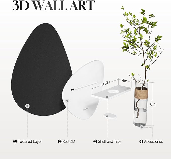 Cuspin Boho 3D Textured Neutral Wall Art, Abstract Beige Brown Artwork for Walls with Pampas, Modern Minimalist Wall Decor for Living Room Bedroom Dining Room Hallway Entryway - Image 7