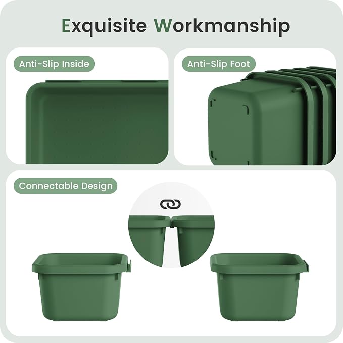 【Military Grade】A-LuGei Drawer Organizer,【】Makeup organizer,【Holds 177 Items】Bathroom Organizers and Storage,Organization and Storage,Desk Drawer Organizer for Vanity【Green】 - Image 7