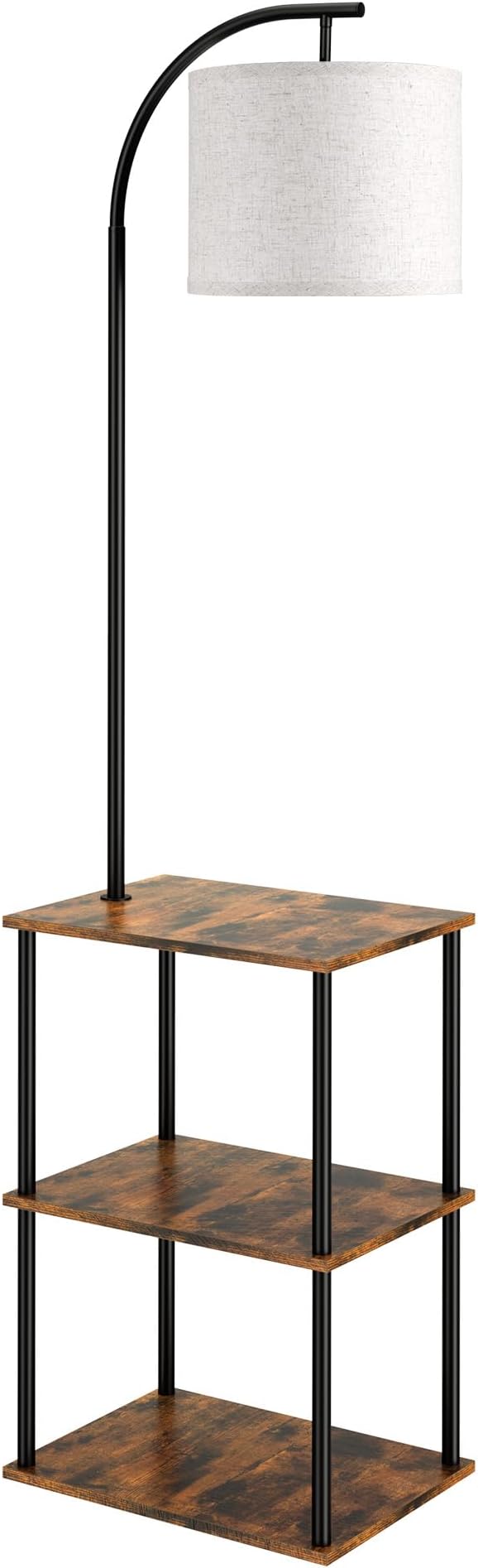 PARTPHONER Floor Lamp with Table, Night Stand with Lamp, Narrow Side Table with 3CCT LED Bulb, Small Coffee Table, Modern End Table with Storage Shelves for Living Room Bedroom Home Décor - Image 9