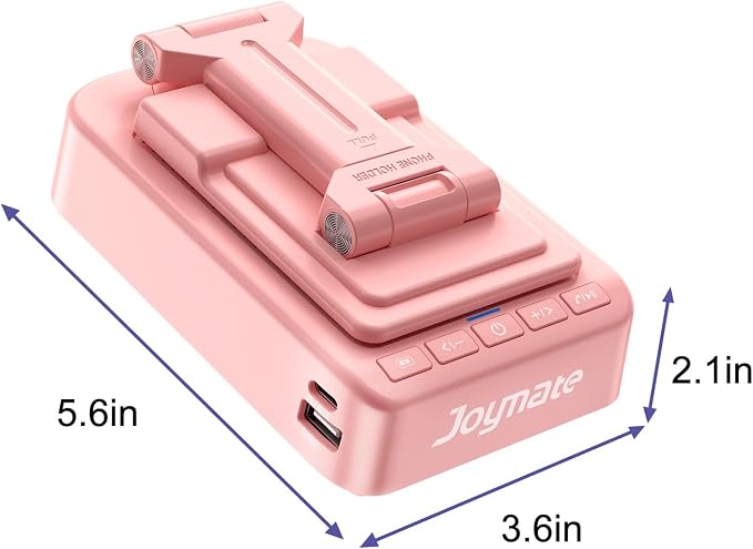 Gifts for Women Girls, Phone Stand with Bluetooth Speaker and Charging Function 360° Rotable Angle Adjustable Cell Phone Holder with HD Stereo Sound Fits All Phones,Tablet (Pink) - Image 8