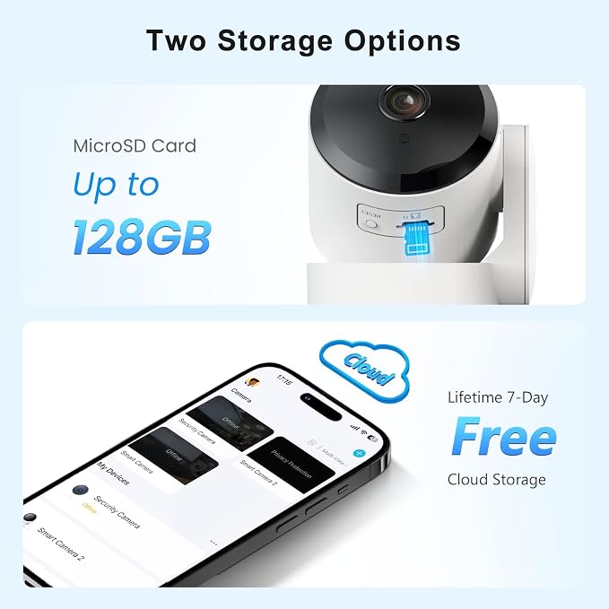AMOROM Indoor Camera 2K, Baby/Kids/Elderly/Dog/Cat Camera | AI Smart Detection & Alarm, 2-Way Audio, Night Vision, 2.4G&5G WiFi App Control, Cloud & SD Card Storage, 2 Pack - Image 9