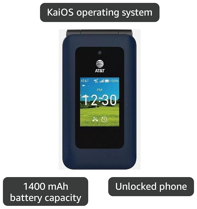 AT&T Cingular Flex 2 Smart Flip, 4GB, Unlocked Phone (Classic Navy) - Image 3