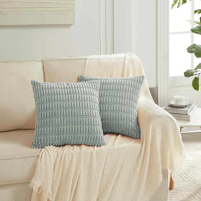 Fancy Homi 4 Packs Decorative Throw Pillow Covers for Living Room Couch Bed, Modern Farmhouse Boho Home Décor Accent Cushion Case, 26" x 26", Grey Blue - Image 7