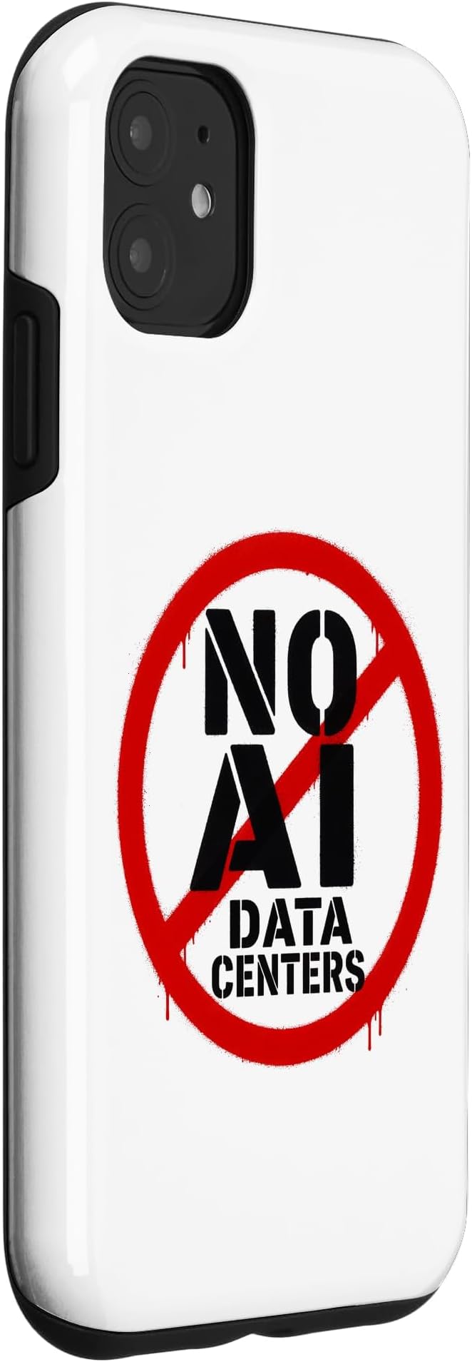 No AI Data Centers – Simple Minimal Spray Paint Style Text Case for iPhone 11 - Image 3