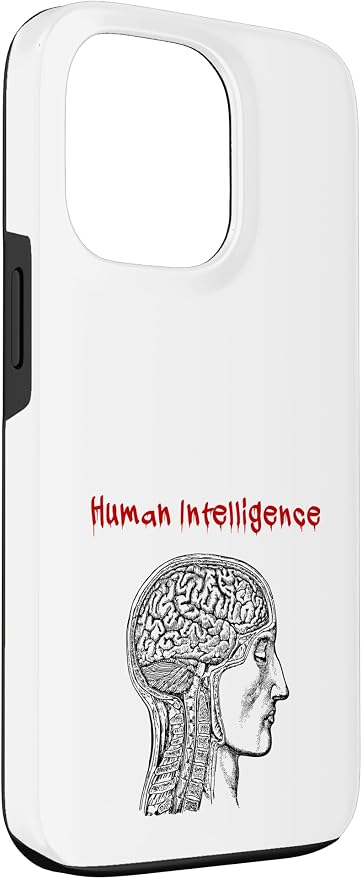 Human Intelligence (Anti Ai Statement & Head Graphic) Case for iPhone 13 Pro - Image 3