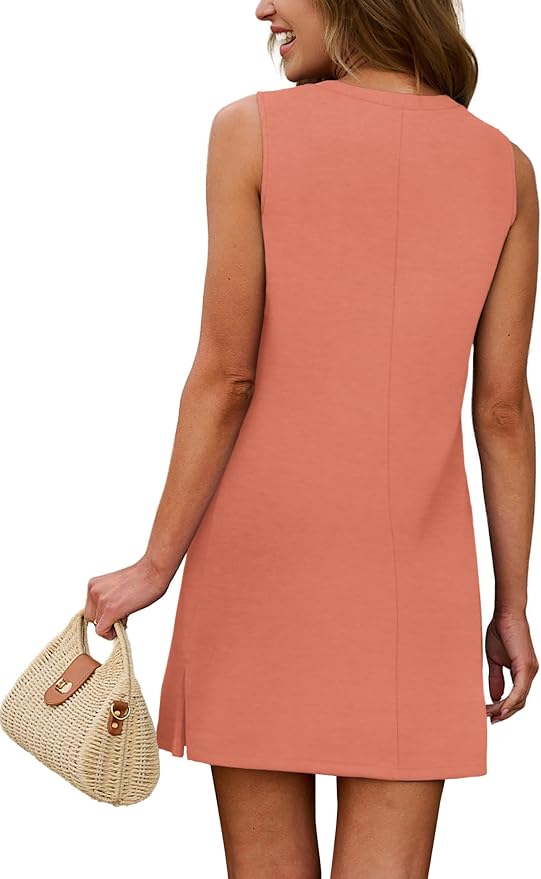 WIHOLL Casual Dresses for Women Crewneck Sleeveless Tank Dress Summer Spring Boho Vacation Clothes - Image 5