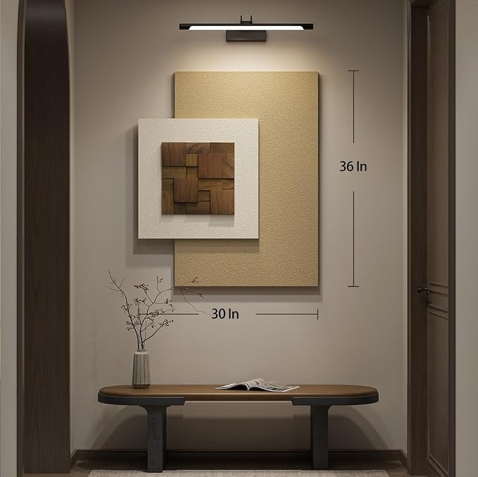 Cuspin Large 3D Wood Textured Neutral Wall Art, Modern Minimalist Wooden Artwork for Walls, Cotemporary Abstract Geometric Beige Wall Decor for Living Room Bedroom Dining Room Hallway - Image 8