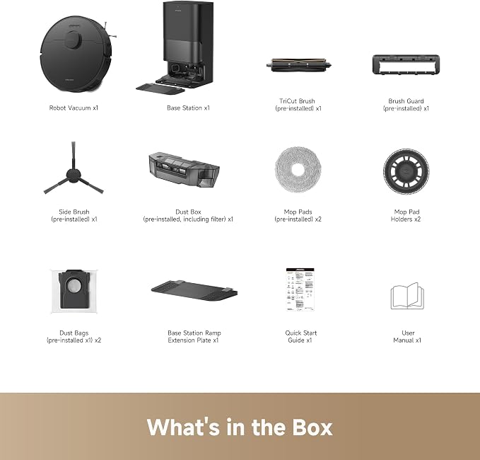 dreame D30 Ultra Robot Vacuum and Mop, All-in-One Base Station | 25,000Pa Powerful Suction, 100-Days Auto-Empty, MopExtend Tech for Edge Cleaning, Smart Obstacle Avoidance, Black - Image 9