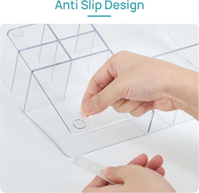 Vtopmart Clear Plastic Devided Makeup Organizer Tray | Cosmetic Storage, For Dresser Countertop and Bathroom Vanity, Beauty Holder for Lipstick Brush Skincare - Image 5