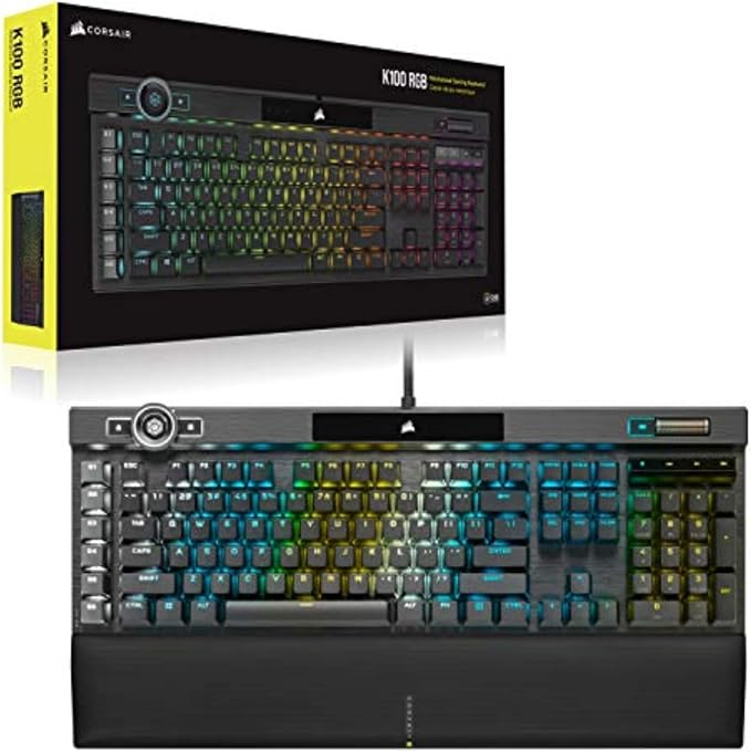 Corsair K100 RGB Mechanical Gaming Keyboard - Cherry MX Speed RGB Silver Keyswitches - PBT Double-Shot Keycaps - Elgato Stream Deck and iCUE Compatible - QWERTY NA Layout - Black - Image 11
