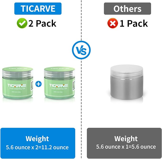 TICARVE 2Pack Cleaning Gel for Car Detailing Vent Cleaner Cleaning Putty Gel Auto Detail Tools Car Interior Cleaner Cleaning Mud for Cars and Keyboard Cleaner Cleaning Slime Green (320g/11.2oz) - Image 8