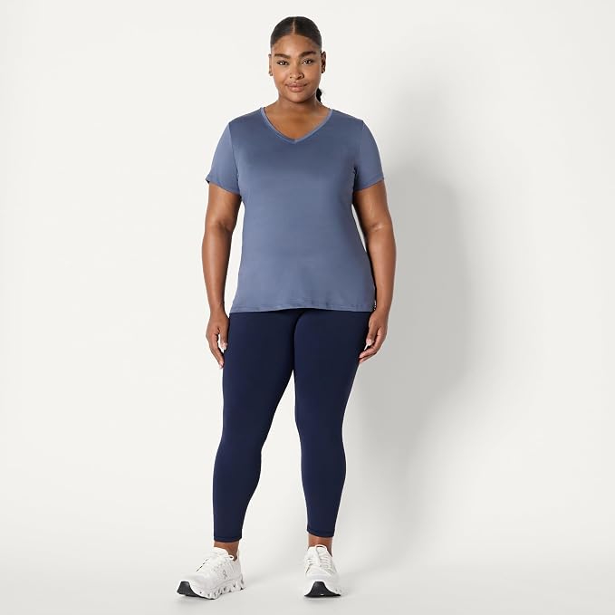 Amazon Essentials Women's Active Quick Dry Tech Stretch Short-Sleeve V-Neck T-Shirt (Available in Plus Size), Pack of 2 - Image 7