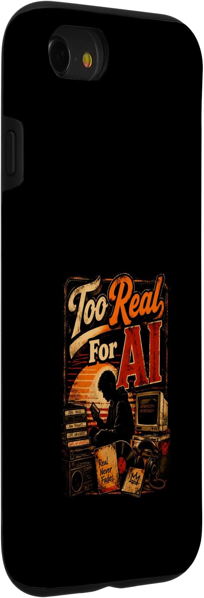 Too Real for AI - Authentic Music Lovers Case for iPhone SE (2020) / 7/8 - Image 3