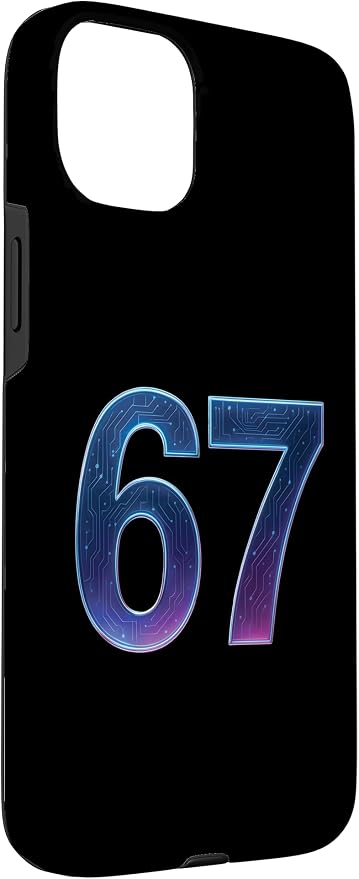 67 Meme Ai Quantum Number 67th Six Seven Tech Digital Future Case for iPhone 15 Plus - Image 3