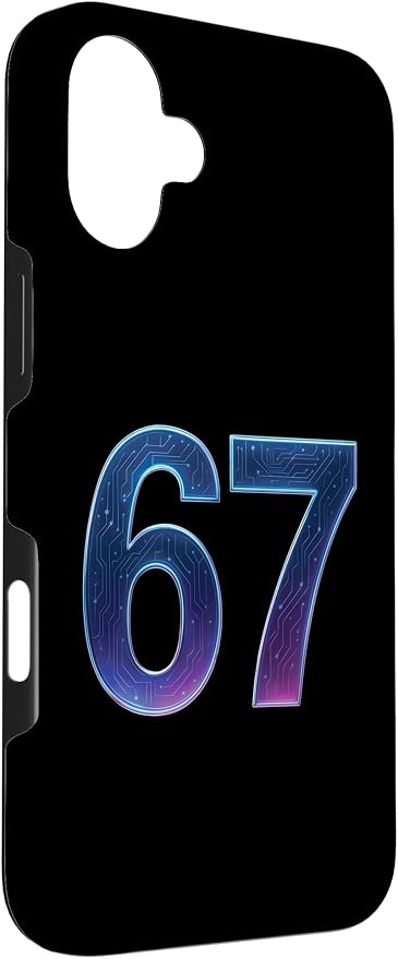 67 Meme Ai Quantum Number 67th Six Seven Tech Digital Future Case for iPhone 16 Plus - Image 3