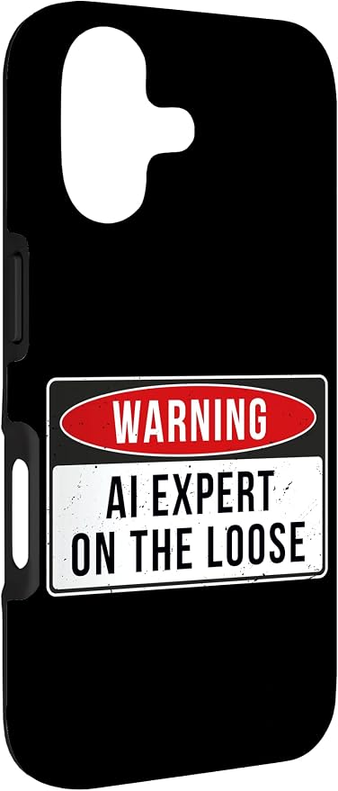 Warning Sign - AI Expert On The Loose Funny Job Quote Case for iPhone 17 - Image 3