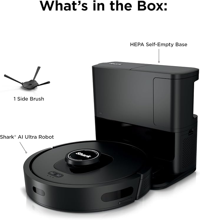 Shark AV2501S AI Ultra Robot Vacuum, with Matrix Clean, Home Mapping, 30-Day Capacity HEPA Bagless Self Empty Base, Perfect for Pet Hair, Wifi, Dark Grey - Image 10