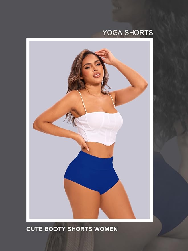 Cut Out Yoga Shorts Booty Butt Lifting Scrunch Shorts High Waisted Workout Gym Active Hot Pants - Image 4