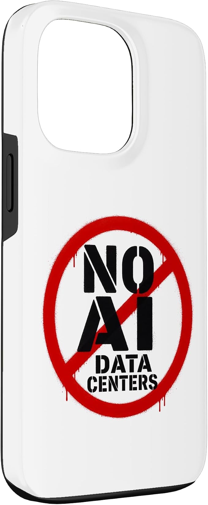 No AI Data Centers – Simple Minimal Spray Paint Style Text Case for iPhone 13 Pro - Image 3