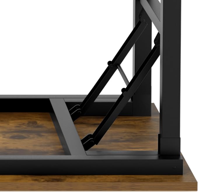 Need Office Computer Desk 60 Inch Sturdy Folding Laptop Table Retro | Black Frame Writing Gaming Work Table/Foldable Home Office Desk/Sewing Table, No Assembly Required - Image 9