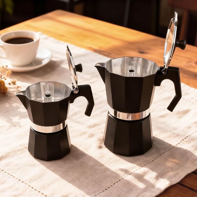 wedrink 3 Cup Stovetop Espresso Maker Aluminium Moka Pot Percolator (150ml) - Image 7