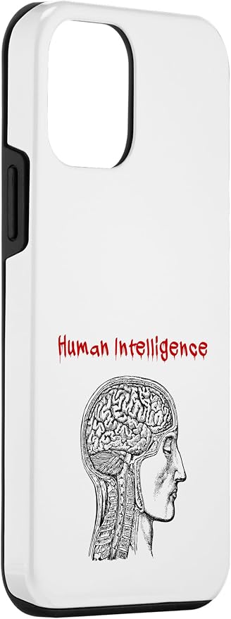 Human Intelligence (Anti Ai Statement & Head Graphic) Case for iPhone 12 mini - Image 3