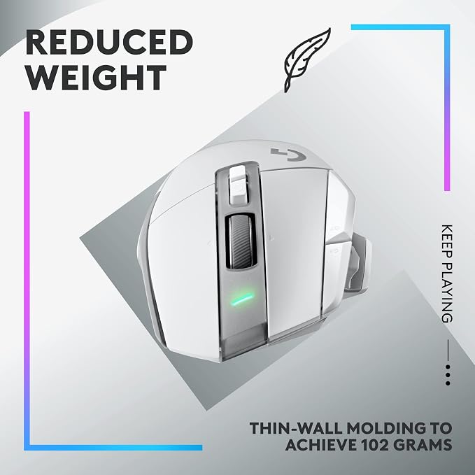 Logitech G502 X Lightspeed Wireless Gaming Mouse - White | Optical Switches, 13 Buttons, <140 hrs Battery, USB-C, Infinite Scroll Toggle, Wireless Charging Capable, for PC/MacOS - Image 6