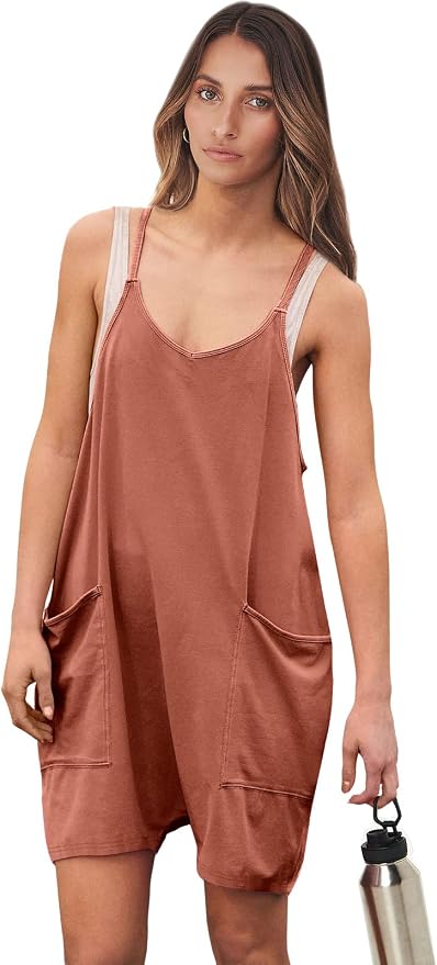 ANRABESS Womens Rompers Summer Casual Loose Sleeveless Overalls Spaghetti Strap Shorts Jumpsuit 2026 Beach Vacation Clothes - Image 8