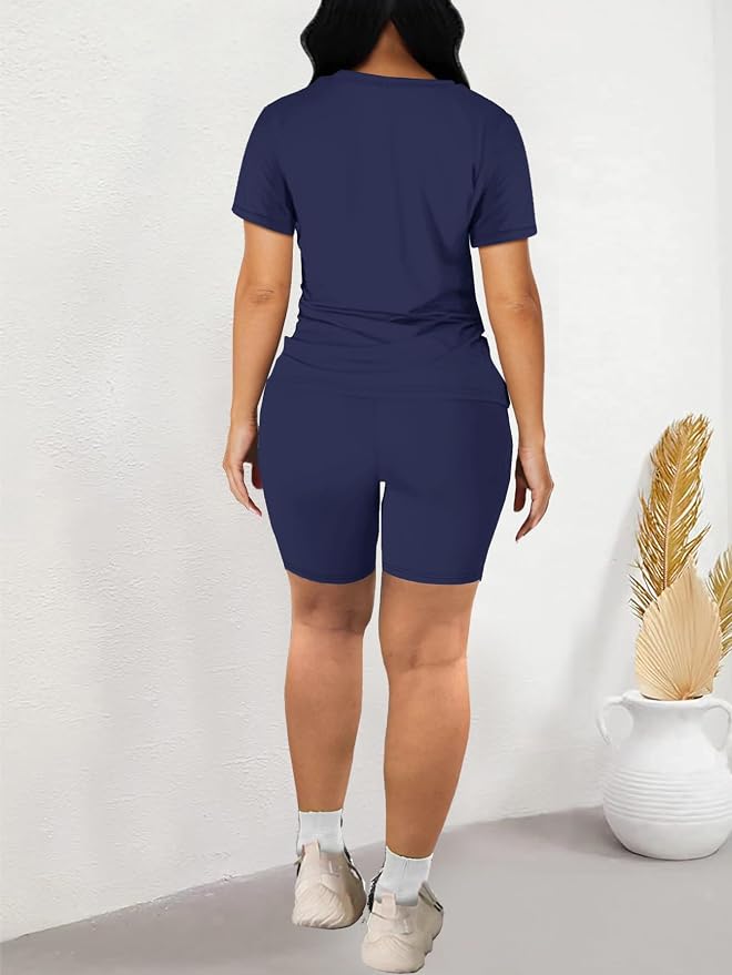 STOLKISS Women 2 piece Short Sets Classic Striped Outfits Summer Casual Short Sleeve T-Shirt and Short Jogger Tracksuits Sets - Image 6
