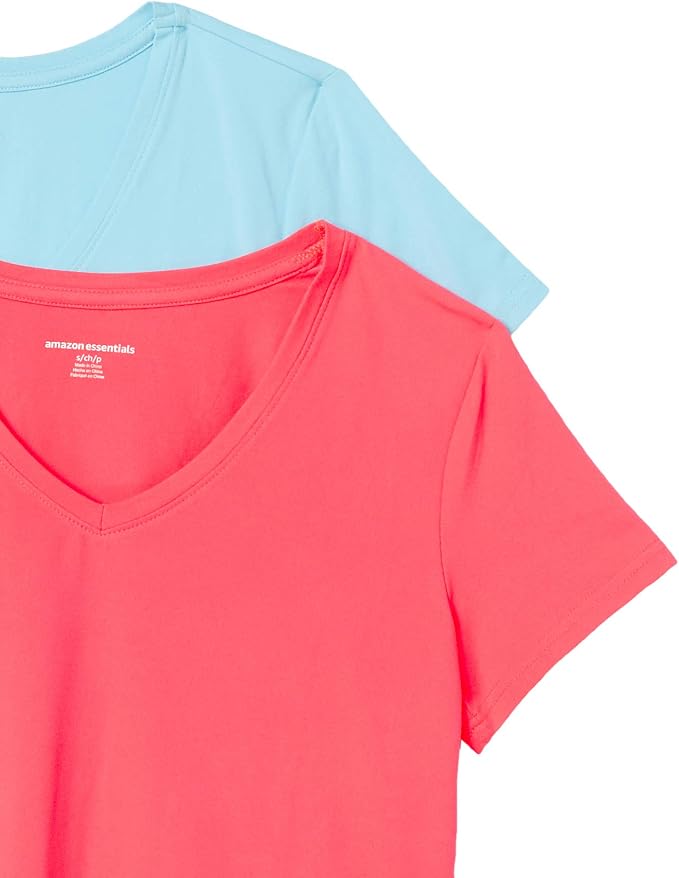 Amazon Essentials Women's Active Quick Dry Tech Stretch Short-Sleeve V-Neck T-Shirt (Available in Plus Size), Pack of 2 - Image 8