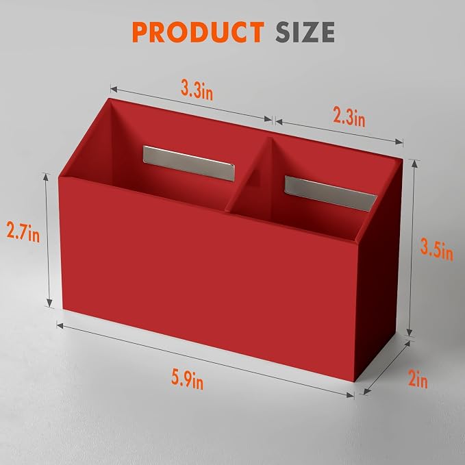 BEYGORM Magnetic Dry Erase Marker Holder for Whiteboard & Refrigerator | Non-slip Acrylic Pen Holder for Classroom, Fridge Magnet, Locker Organizer Accessories, Teacher & School Supplies(Red) - Image 7