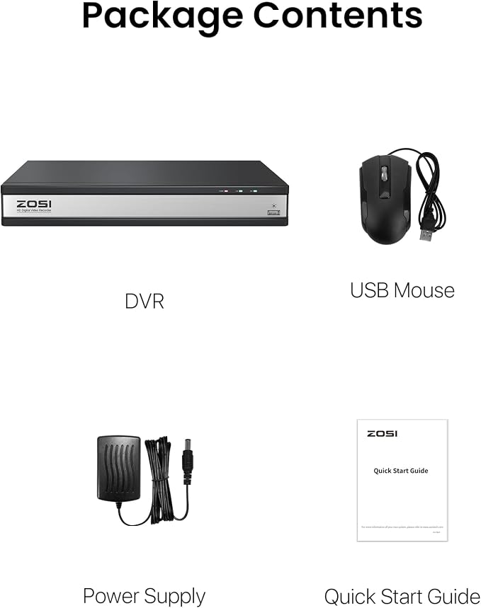 ZOSI H.265+ 1080P FHD 16 Channel DVR for Home Security Camera System with AI Human Vehicle Detection, Hybrid 4-in-1(Analog/AHD/TVI/CVI) Surveillance CCTV DVR Recorder, Remote Access, Email Alarm - Image 9