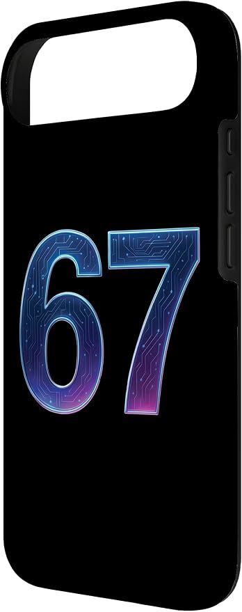 67 Meme Ai Quantum Number 67th Six Seven Tech Digital Future Case for iPhone Air - Image 3