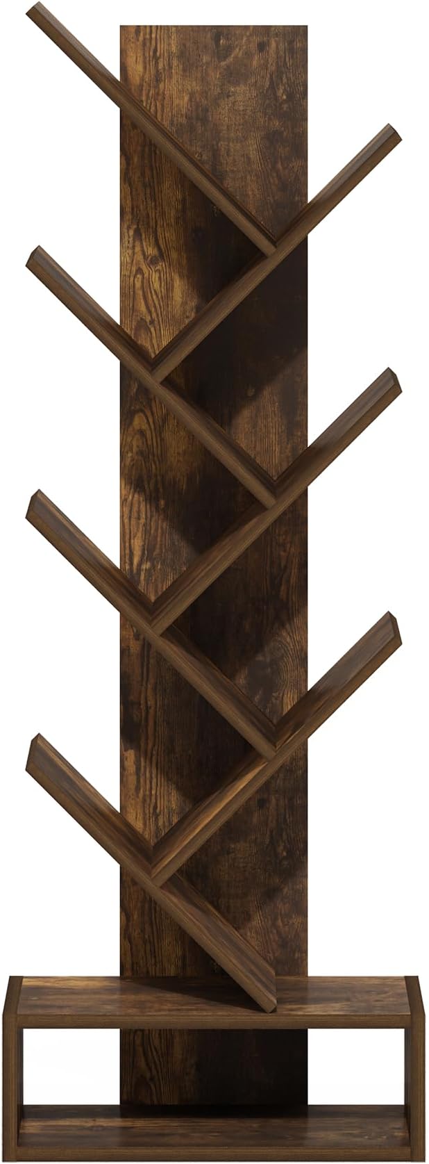 Furinno Tree Book Shelf, 7-Tier Bookshelf, Tree Bookcase with Bottom Shelf, 8.4 x 16.9 x 46.2, for Living Room, Bedroom, Home Office, Amber Pine - Image 6