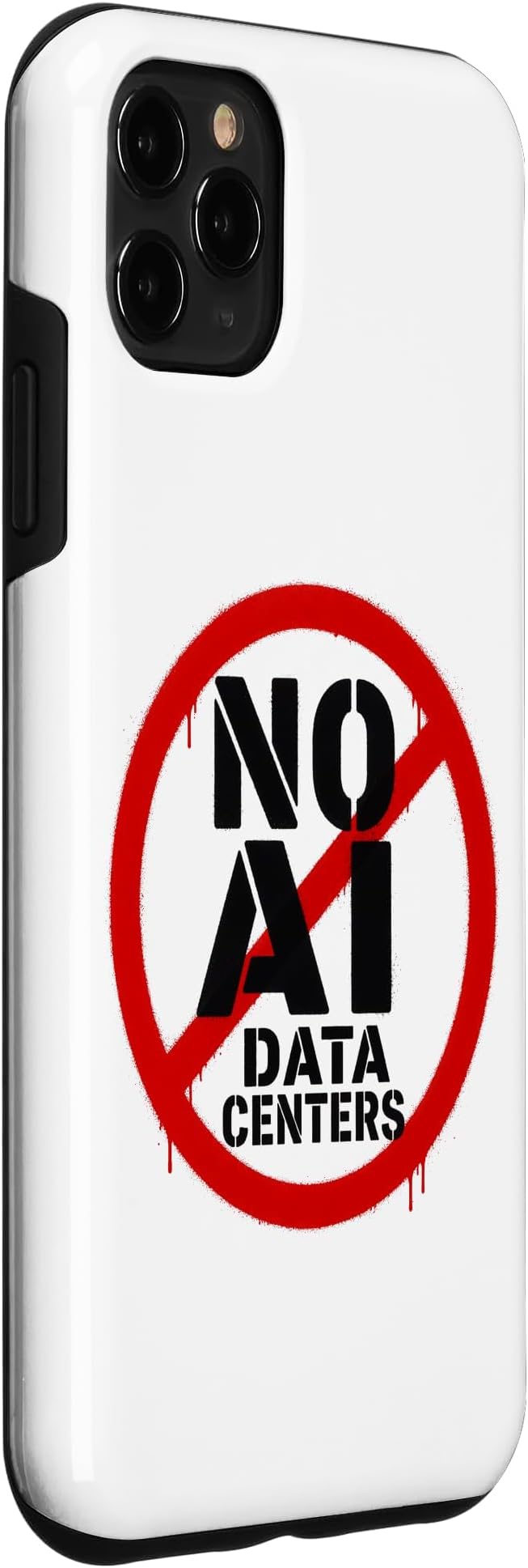 No AI Data Centers – Simple Minimal Spray Paint Style Text Case for iPhone 11 Pro Max - Image 3