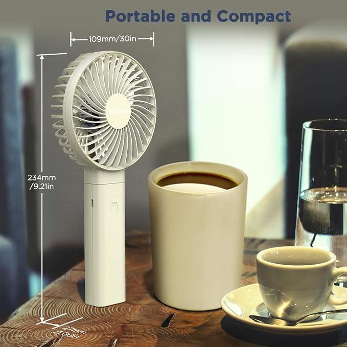 EasyAcc Personal Fans Portable Rechargeable, Washable Guard + Powerful + 180°Foldable + Professional ODM Fan + Durable, 4 Speeds Portable Cooling Fan for Travel Outdoor Office - Image 7