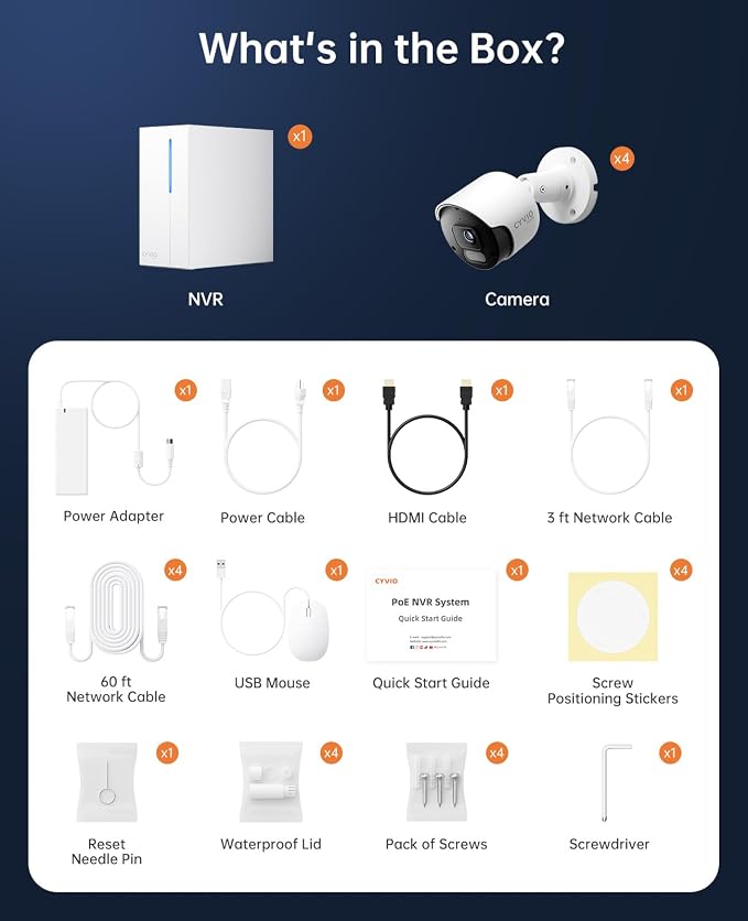 4K PoE Security Camera System with NVR, 4× 8MP Wired Outdoor Cameras, 24/7 Local Recording, No Monthly Fees, AI Human & Vehicle Detection, 2TB HDD Included, IP67, for Home & Small Business - Image 9
