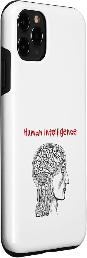 Human Intelligence (Anti Ai Statement & Head Graphic) Case for iPhone 11 Pro - Image 3